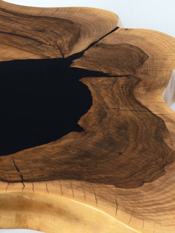 Coffee table maple black epoxy resin