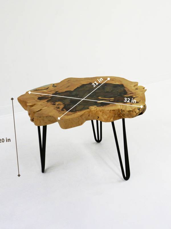 Coffee table stone and epoxy resin