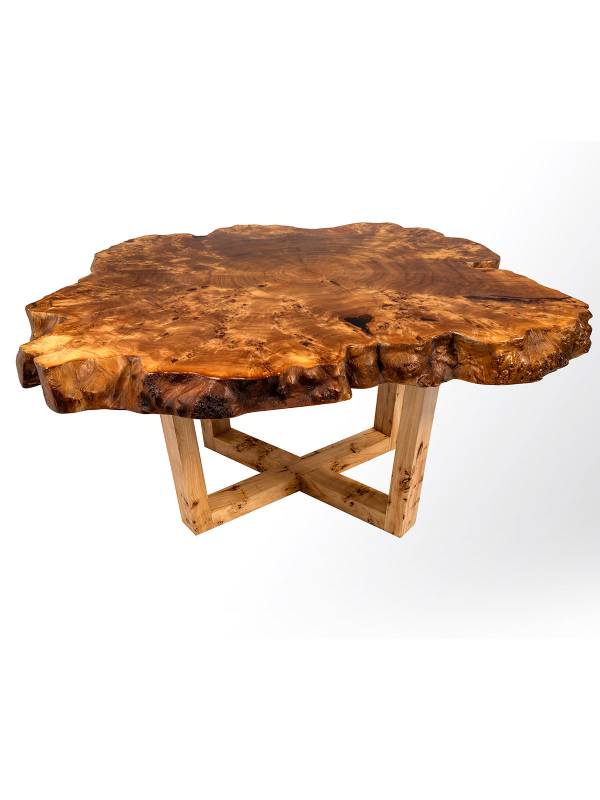 Slice wood and epoxy resin table XXL