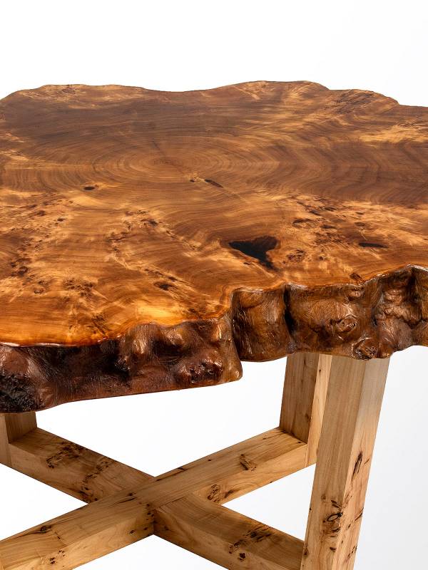 Slice wood and epoxy resin table XXL